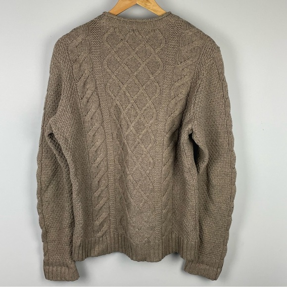 Original Penguin Cable Knit Crewneck Sweater - Medium - Light Brown - Picture 2 of 7